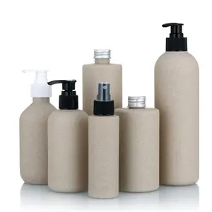 Ambiente-friendly 100ml 150ml 200ml 250ml 500ml Dispensador de Bomba de Loção Garrafa de Plástico Reciclado E Biodegradável Palha