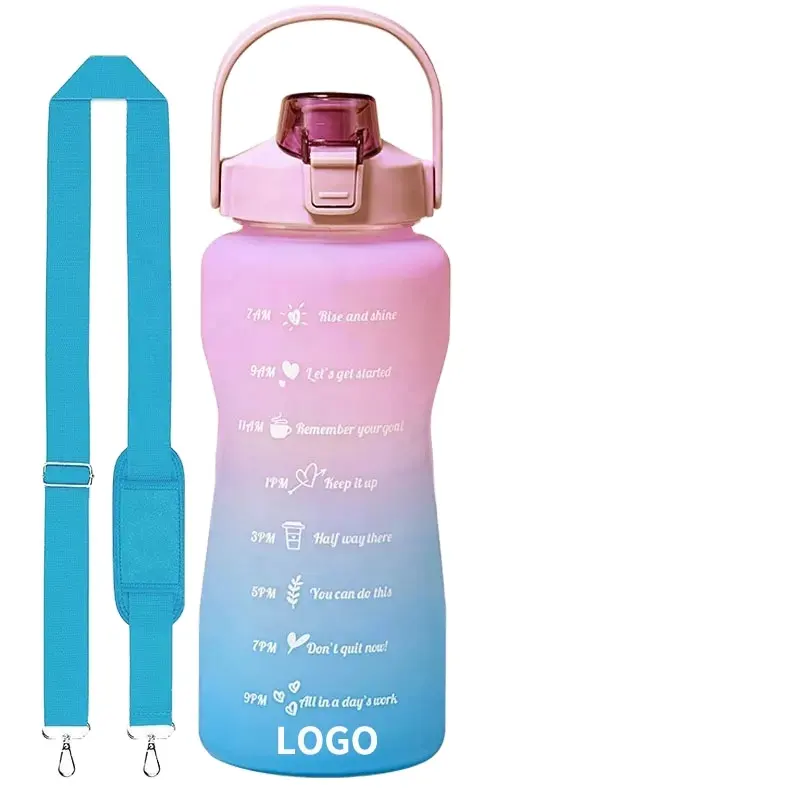 Bouteille à eau de 64 oz pliable en métal avec logo personnalisé dégradé portable bon marché pour chien de stockage écologique par sublimation