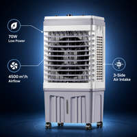 Refroidisseur d'air évaporatif électrique FJ-820ADL à commande mécanique de table, 5000 m³/h, 3 vitesses, avec roulettes pour bureau et garage