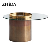 Table basse gigogne Zhida en acier inoxydable et marbre artificiel, style italien moderne, luxe léger, pour salon, garantie 5-8 ans