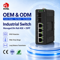 Switch Ethernet industriel géré PoE Gigabit 4 ports sur rail DIN avec 2 ports SFP 1000M double DC