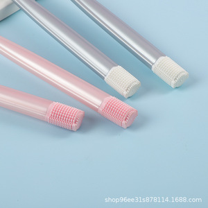 Adult Toothbrush Soft Bristles Nylon Grey Pink Dual Use Home Use - Product Image 5
