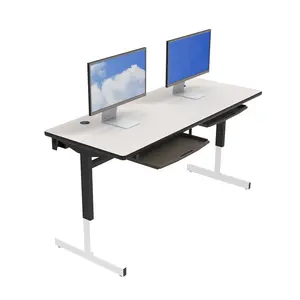 תלמיד כפול מושב שולחן מחשב עם מגירת גובה מתכוונן הרמת שולחן