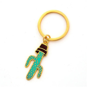 Dễ thương chậu cây xương rồng Keyring tráng men kim loại Keychain cho túi xách quyến rũ Mặt dây chuyền trang sức phụ kiện cây xương rồng cây keychin - Product Image 3