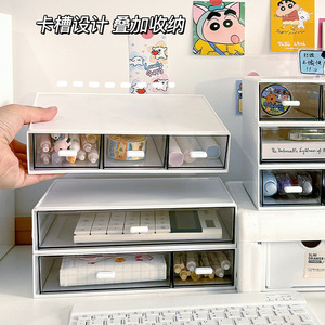 Transparent Drawer Storage Box Stackable With Compartments For Desktop Office Stationery Cosmetics Organizer - Product Image 4