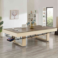 Mesa de Billar Multifuncional de Madera Sólida de Alta Gama con Retorno Automático de Bolas, Estilo Americano, para Uso Comercial y Doméstico, Apta para Ajedrez