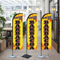 Drapeau de plage rectangulaire imprimé HD avec logo pour affichage en magasin, promotion, publicité, exposition commerciale, décoration