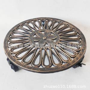 حامل زهور من الحديد العتيق من تشانتشو شيامن مع صينية قديمة وقاعدة وعجلة ضمان لمدة سنة واحدة صينية مياه بوعاء - Product Image 3