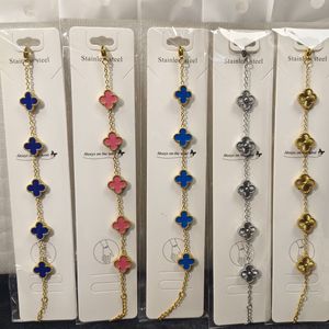 <span class=keywords><strong>Bracelet</strong></span> en acier inoxydable plaqué <span class=keywords><strong>or</strong></span> 18 carats imperméable, motif trèfle à quatre feuilles, non ternissant, <span class=keywords><strong>pour</strong></span> femmes, vente en gros - Product Image 2