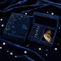 Boîte à bijoux de luxe personnalisée avec logo, emballage cadeau pour bijoux, vente en gros de colliers, boucles d'oreilles, bagues, boîtes cadeaux en velours