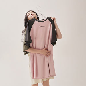 Vestido de noche corto de una pieza de algodón y LICRA de buena calidad, suelto, minimalista, informal, personalizado, para verano - Product Image 3