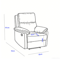 Fauteuil inclinable manuel en cuir rembourré, confort ergonomique, pour cinéma maison, mobilier de salon individuel, garantie 5 ans