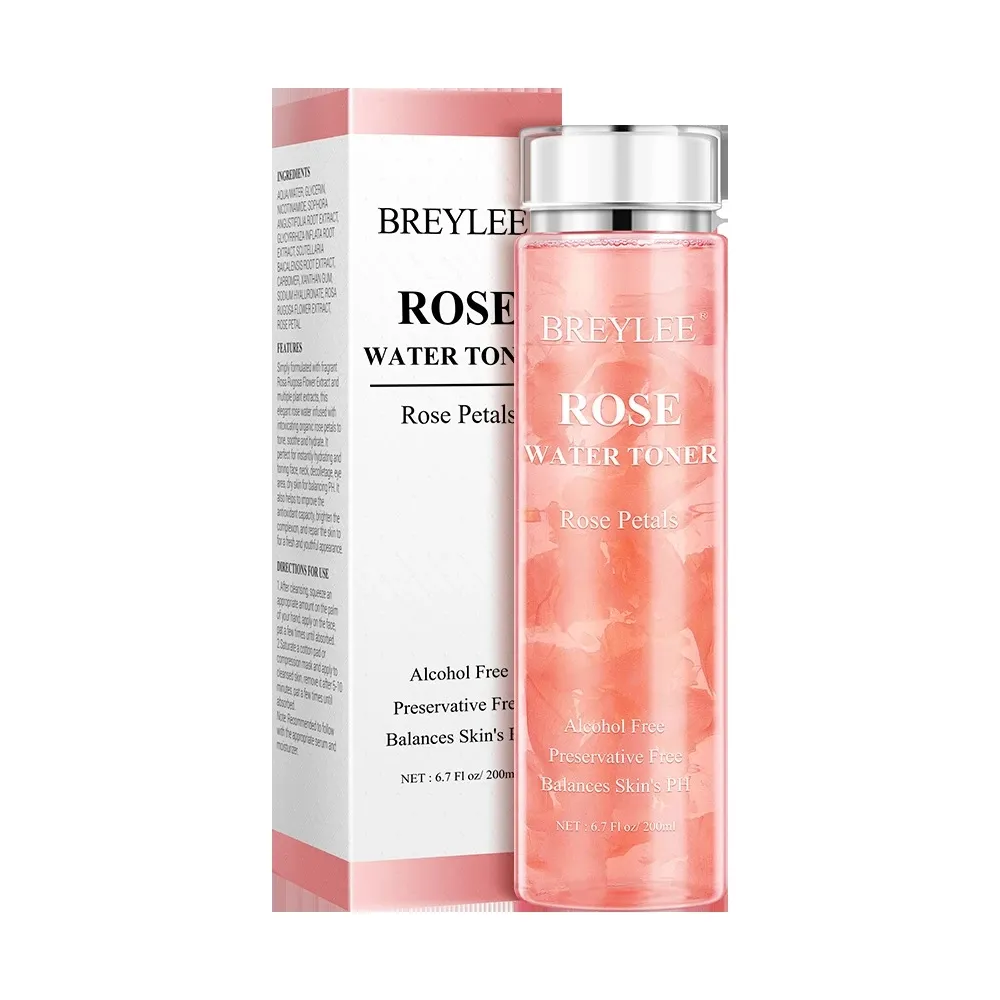 BREYLEE Rosenblüten wasser Tiefen hydrate Wasser zarter Haut toner korrektor entferner für Gesicht und Körper mit Advanced Toner 200ml