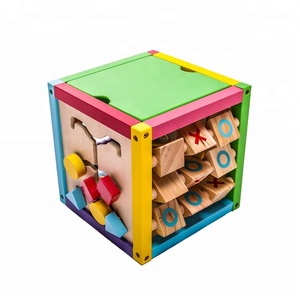 En gros mode multi-fonction en bois jouet d'activité perles labyrinthe <span class=keywords><strong>cube</strong></span> pour bébé - Product Image 2