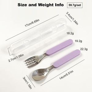 Utensilios de Comedor de Grado Alimenticio <span class=keywords><strong>para</strong></span> Bebés, Cucharas de Silicona No Tóxicas, Tenedor y Cuchara <span class=keywords><strong>para</strong></span> la Primera Etapa de Alimentación Infantil - Product Image 5