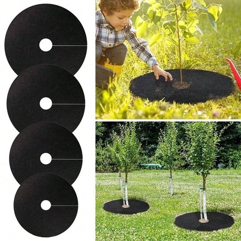 Huasheng Black Eco-friendly Polyester Non-Woven Tree Rings Landscape Fabric Anti-Grass Cloth for Agricultural Weed Control