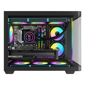 เคสคอมพิวเตอร์ตั้งโต๊ะ AOC CG355 สีดำ MATX รุ่น Seaview Room แบบ All-in-one กระจกโค้งแนวตั้ง พอร์ต USB 3.0 ด้านหน้า รองรับเมนบอร์ด <span class=keywords><strong>M</strong></span>-<span class=keywords><strong>ATX</strong></span> และ <span class=keywords><strong>MINI</strong></span>-<span class=keywords><strong>ITX</strong></span> - Product Image 2