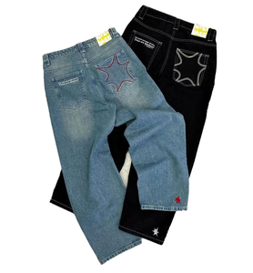 <span class=keywords><strong>Jeans</strong></span> da <span class=keywords><strong>Uomo</strong></span> Streetwear Personalizzati con Ricamo all'Ingrosso Taglio Dritto Y2K Larghi Lavaggio Acido Rétro Taglie Forti - Product Image 1