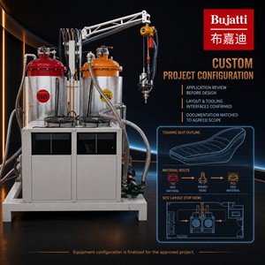 Machine à mousser PU haute pression optimisée pour les sièges de moto touring noirs et marron, par Bujatti - Product Image 6