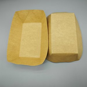 Conteneurs en papier kraft résistants à la graisse, compostables, barquettes alimentaires en papier jetables, plateaux alimentaires en papier - Product Image 1