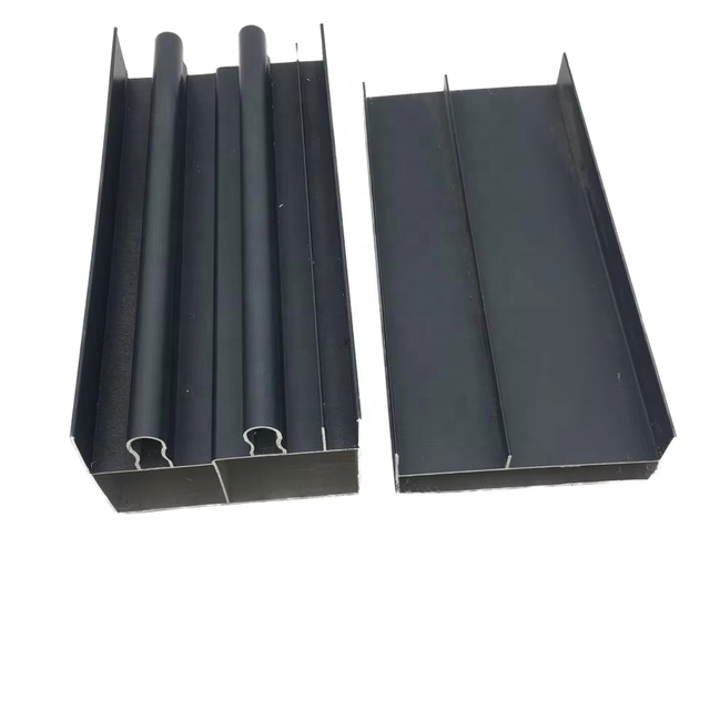 Black Aluminum Frame Industrial Aluminum Alloy Profiles 6000 Series for Sliding Double Windows Heat Insulation Cutting Service
