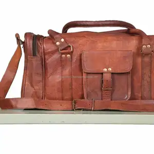 कस्टम महिलाओं mens ब्राउन पु चमड़े जिम duffel बैग जूता डिब्बे के साथ multifunctional duffle यात्रा बैग