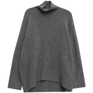 Maglione maglione collo alto in Cashmere da donna allentato stile languido - Product Image 4