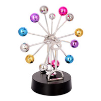 Dispositif à mouvement perpétuel magnétique créatif, modèle de jouet oscillant avec boules colorées en forme de grande roue, décoration de bureau, cadeau pour couples