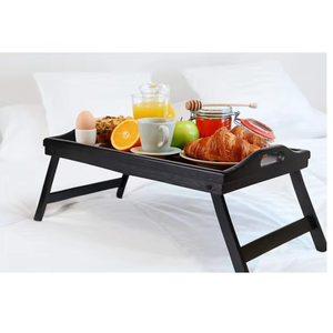 Vassoio <span class=keywords><strong>da</strong></span> Letto con Gambe Pieghevoli e Maniglie, Tavolino per Colazione, <span class=keywords><strong>Tavolo</strong></span> <span class=keywords><strong>da</strong></span> Divano per Mangiare e Disegnare, Vassoio in Legno di Faggio Dipinto per Servire e Scrivere - Product Image 1