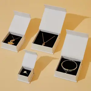 Kostenlose Probe benutzer definierte Großhandel Luxus Schmuck Halskette Box Geschenk boxen große kleine Papier verpackungs box für Kleid mit schwarzem Schaum