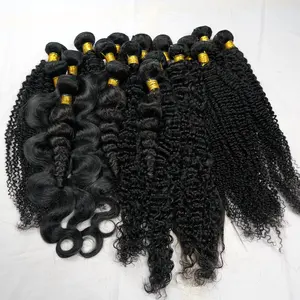 安いペルーの髪のベンダー12aグレードのバージン人毛バンドル、クロージャー付き、黒人女性のためのカベッロフマーノブラジルの髪の織り