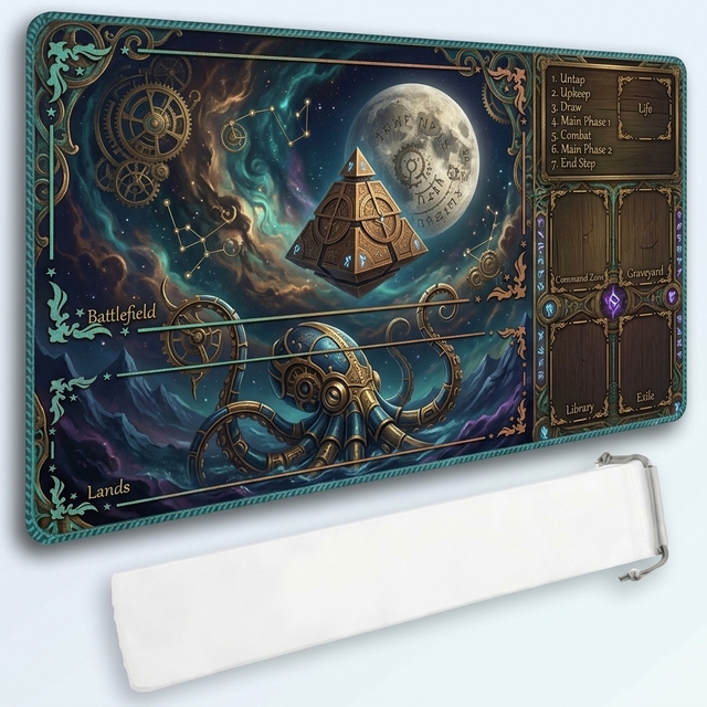 Thick Playmat for Trading Card Games - 3mm Cushion Anti-Slip Base for MTG Commander Yugioh