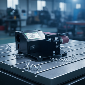Amoladora de <span class=keywords><strong>Banco</strong></span> Eléctrica Totalmente Automática de 250W con Alimentación de CC, Velocidad Variable, Máquina de Banda Abrasiva Multimaterial, Cuchilla Dedicada - Product Image 1