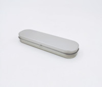 Boîte en métal rectangulaire mince et durable pour le rangement de la papeterie des enfants, recyclable, personnalisable, porte-crayons et stylos pour cadeaux et loisirs créatifs