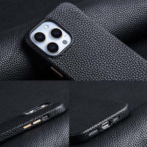DL vendita calda primo strato di cuoio genuino Pebble grano di ciottoli protezioni per lenti all'ingrosso in pelle di design custodie per telefono per <span class=keywords><strong>Iphone</strong></span> - Product Image 3