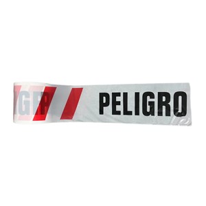 Ruban de signalisation de sécurité blanc et rouge à bon prix, sans adhésif, en film PE, imprimé, couleur personnalisée, taille personnalisable, logo personnalisé, modèle - Product Image 1