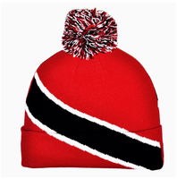Nouveau bonnet tricoté avec drapeau des Seychelles pour femmes et hommes, bonnet à pompon, bonnet chaud d'hiver, doux, extensible, pas cher, vente en gros personnalisée