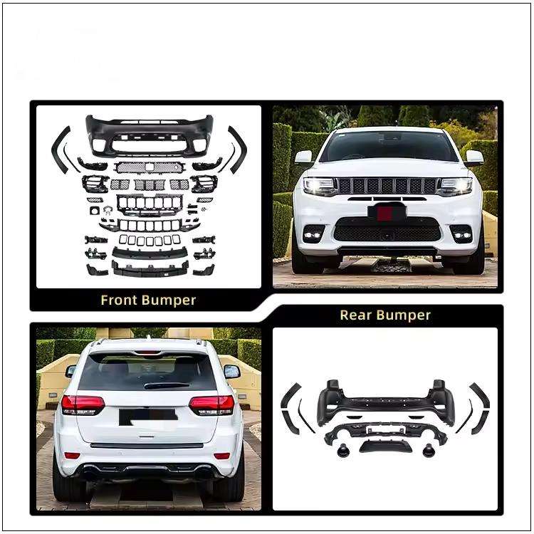 3 Piece Front Lower Bumper Cover Kit For 2014-2016 Jeep Grand Cherokee Textured