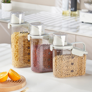 Contenedor de Almacenamiento de Alimentos a Granel de Plástico, Tanque Transparente para Granos, Dispensador de Arroz y Cereales, Anillo de Sellado de Silicona, a Prueba de Polvo, Grande - Product Image 1