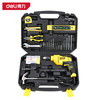 Perceuse à percussion multifonctionnelle Deli DL6011, ensemble de 116 pièces, petite perceuse à main, perceuse rotative électrique, boîte à outils électrique pour usage domestique