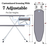 Planche à repasser pliable de haute qualité pour placard, résistante aux brûlures et aux taches, avec planche à repasser réglable et support pour fer à repasser