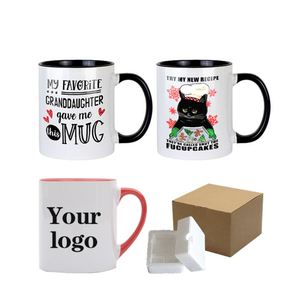 Nordic White Ceramic <b>Mug</b> 11Oz Cheap Wholesale <b>With</b> Handle Custom Logo Heat Transfer - Product Image 3
