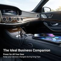 Chargeur de voiture 3 ports PD USB-C + 2.4A USB, adaptateur allume-cigare intelligent triple sortie rapide, mini chargeur de voiture noir