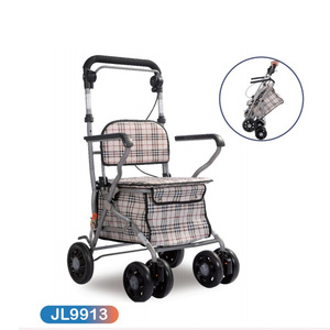 Jianlian Rollator in alluminio leggero pieghevole assistente Walker <span class=keywords><strong>con</strong></span> <span class=keywords><strong>deambulatore</strong></span> Rollator <span class=keywords><strong>freno</strong></span> <span class=keywords><strong>a</strong></span> <span class=keywords><strong>mano</strong></span> - Product Image 3