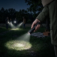 Lampe torche LED multifonction étanche avec zoom, petite lampe torche LED avec piles AA, lampe de poche