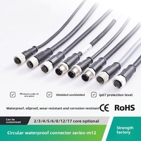 Conector de Cable Ethernet Industrial M12 M8, Resistente al Agua IP67, para Montaje en Placa, con Revestimiento de Latón Dorado, 60V 4A