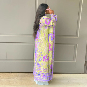 Trend hırka Femm artı boyutu renkli baskılı uzun ceket <span class=keywords><strong>Kimono</strong></span> kollu hırka kadınlar - Product Image 5