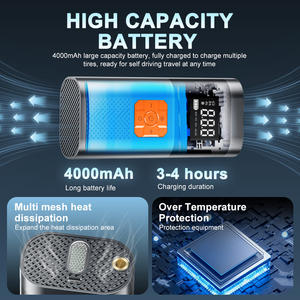 מדחס אוויר חשמלי אלחוטי רב תכליתי, משאבת אוויר מיני ניידת 150Psi עם תאורת LED לניפוח צמיגי רכב ואופנוע - Product Image 4