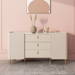 Donglu M286 Credenza Moderna Minimalista Italiana di Lusso con Piano in Marmo per Ingresso, <span class=keywords><strong>Soggiorno</strong></span> e Sala da Pranzo, 2 Cassetti - Product Image 2