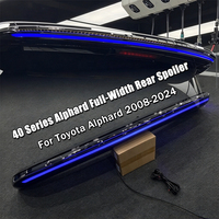 Pour Toyota Alphard Vellfire 2008-2024 Série 40 Style LED Spoiler de toit arrière avec barre lumineuse pleine largeur et aileron – Amélioration